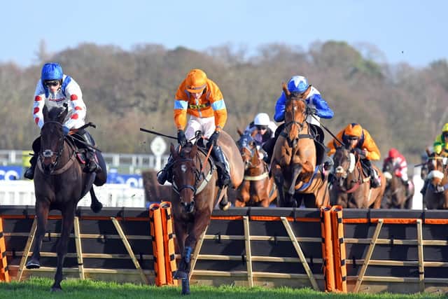 Over they go at sunny Ascot / Picture: Malcolm Wells