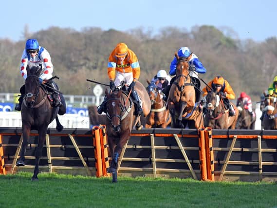 Over they go at sunny Ascot / Picture: Malcolm Wells