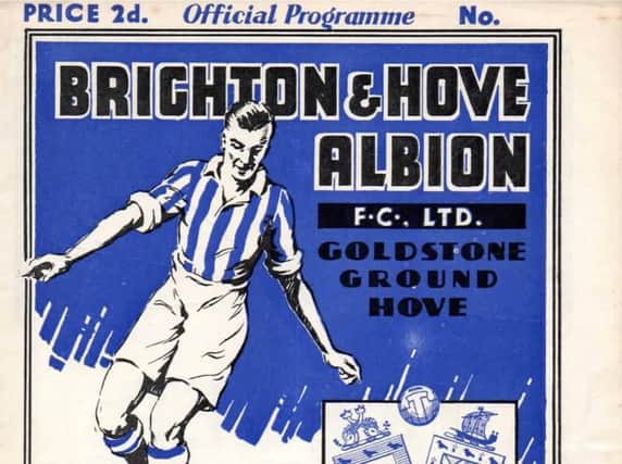 The front cover of the programme when Albion played Arsenal in 1935
