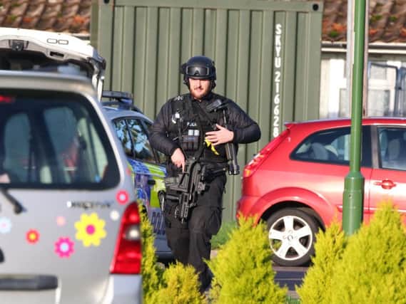 Armed police in Rustington this afternoon