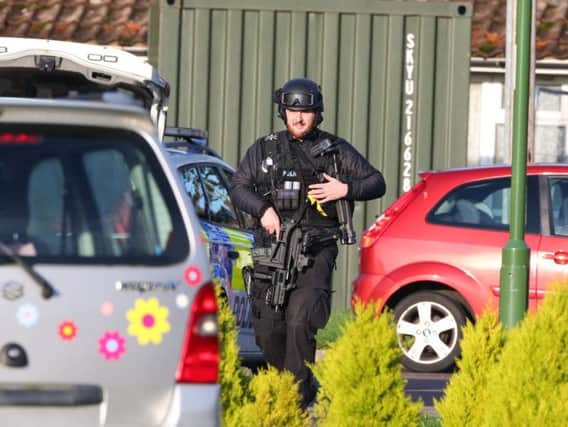 Armed police in Rustington this afternoon