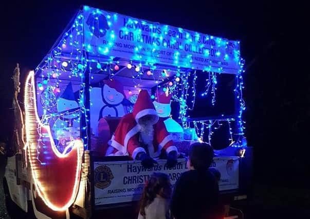 Father Christmas in his sleigh raising funds for the appeal