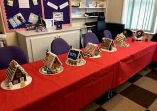 The six entries in the inaugural Safe in Sussex gingerbread house decorating competition
