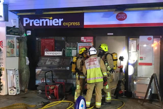 The fire at the Premier Express store in High Street, Shoreham