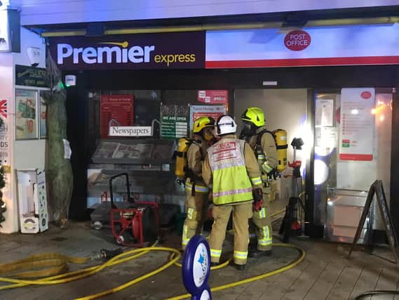The fire at the Premier Express store in High Street, Shoreham