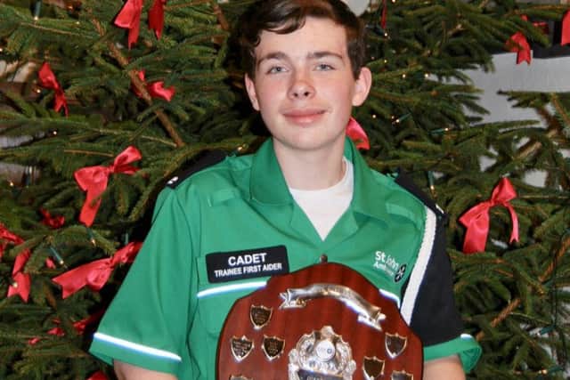 Oliver Faragher, 14, who joined St John Ambulance only a year ago, was named District Cadet of the Year
