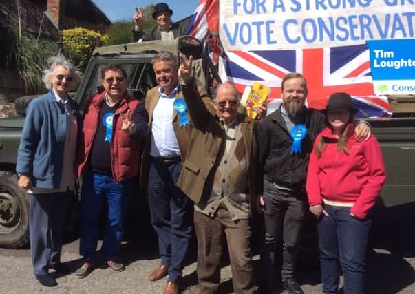 Christoper Kemp, three from right, campaigning with local Conservative party members