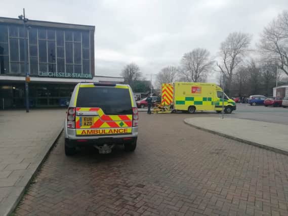 Two ambulance vehicles were called to Chichester railway station
