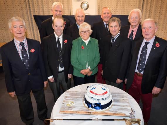 ESC officials past and present launch the celebrations - Richard Kent, Tim Goodhead (in front), Geoff Walker (behind), Michael Geary (current commodore), Margaret Jay, Chris Clode, Marcus Lawson, Ian McIntyre and Roger Bleasby / Picture by Vernon Nash