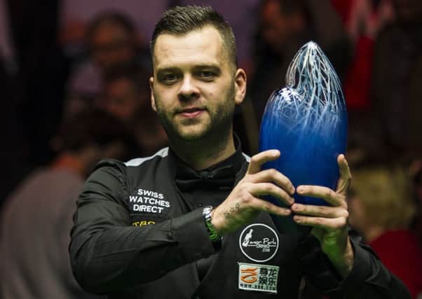 Jimmy Robertson clutches the European Masters trophy. Picture courtesy World Snooker/Tai Chengzhe