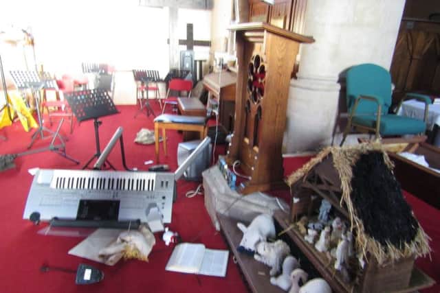 Some of the damage caused at St Leonards-on-Sea Methodist Church. SUS-190301-113410001