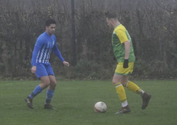 Action from Westfield's 4-0 win at home to Cowfold last month