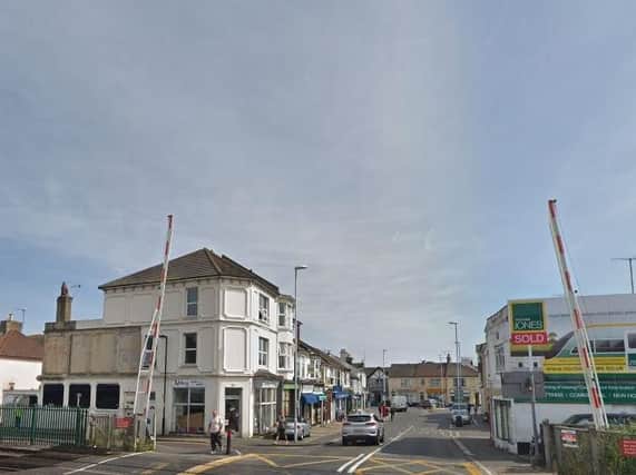 The Worthing level crossing is currently broken. Picture: Google