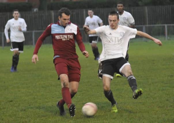 Liam Ward, pictured here against Loxwood last month, will miss Little Common's home game against Peacehaven & Telscombe today