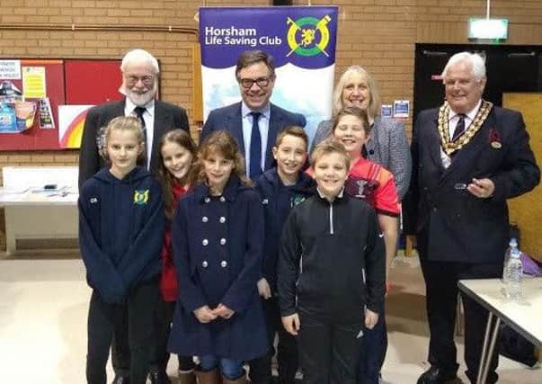 Horsham District Council chairman with members of the Horsham Lifesaving Club