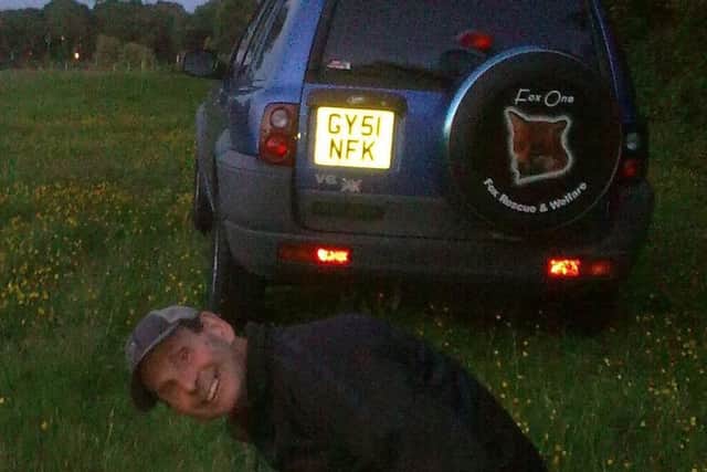 Steve Edgington next to his Land Rover Freelander which was stolen on Christmas Eve