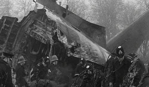 Scene of the crash near Gatwck in January 1969 in which 50 people died. Photo: Surrey Police SUS-190701-110656001