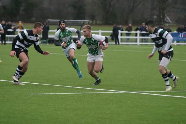 Horsham Rugby Club's Alfie Burchfield in action. Picture by Clive Turner