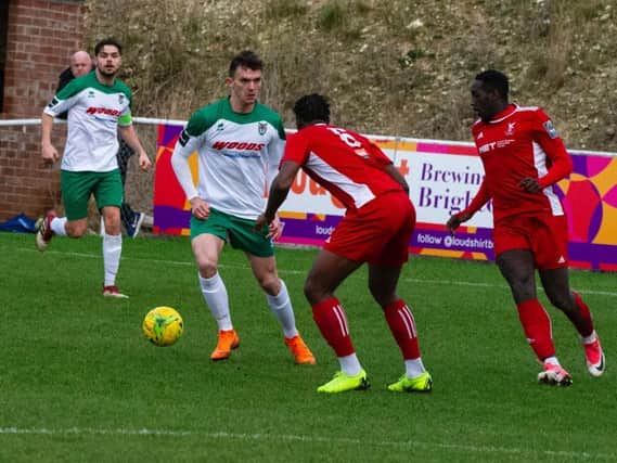Dan Smith in Bognor action against Whitehawk on New Year's Day / Picture by Tommy McMillan