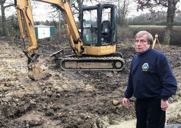 Billingshurst Lions President Andrew Viall visits the Shipley Scouts site as work begins on new facilities SUS-190901-100932001
