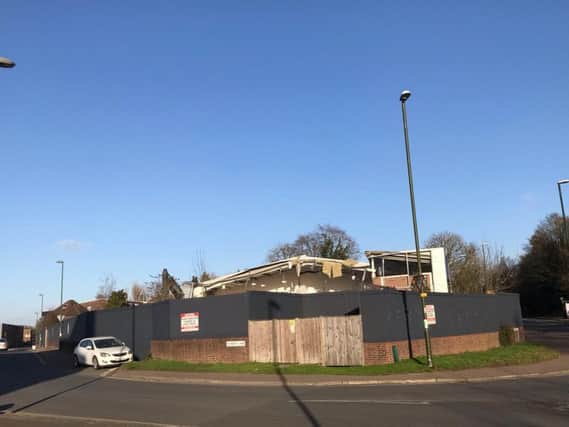 Demolition has begun at the site set to be home  to the new Horsham Lidl