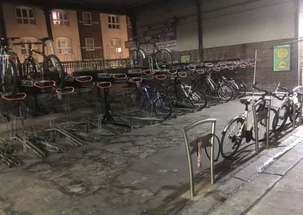 Bike storage area at Bognor Regis Railway Station