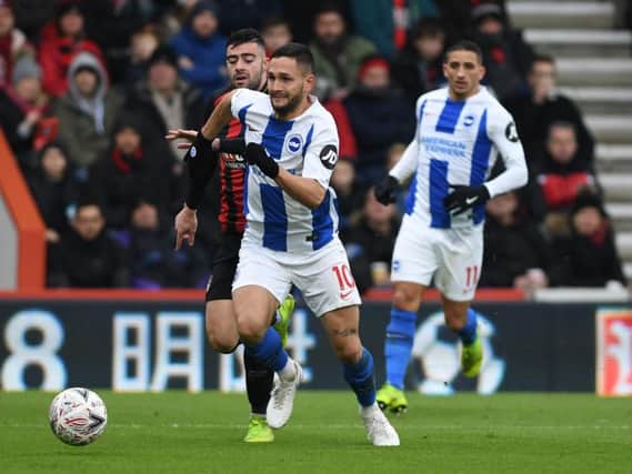 Brighton striker Florin Andone. Picture by PW Sporting Photography