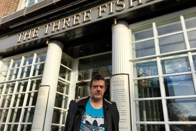 Kevin Long, 55, from Markwick Mews, Worthing, outside The Three Fishes pub in Chapel Road, Worthing