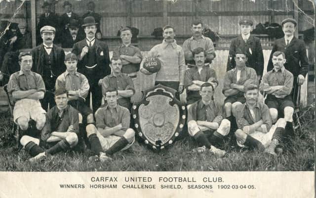 Carfax United football club, winners of the Horsham Challenge Shield, seasons 1902, 1903, 1904, 1905