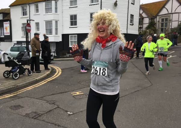 Tanya Smale (dressed as Dolly Parton)  - Image Nation runner in last year's Hastings Half Marathon SUS-190115-113916001