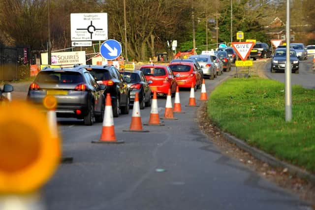 Drivers face daily queues on the Horsham Road at Cheals roundabout