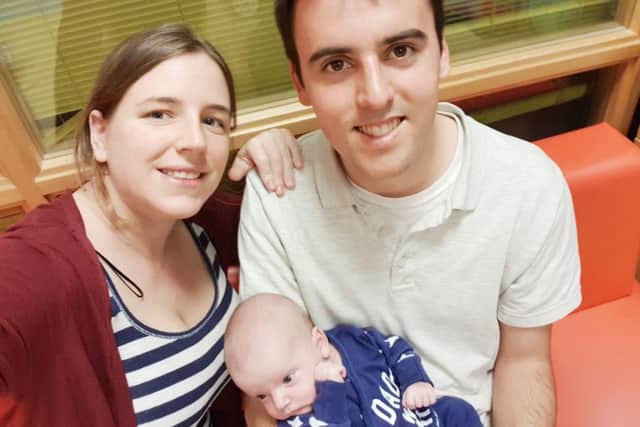 Hannah Johnston and Andy O'Neill want to raise Â£1,000 for the children's cardiac ward that saved their son's life