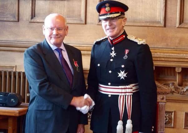 John Pulfer with the Lord Lieutenant. Picture by Nigel Pulfer SUS-161027-092814001