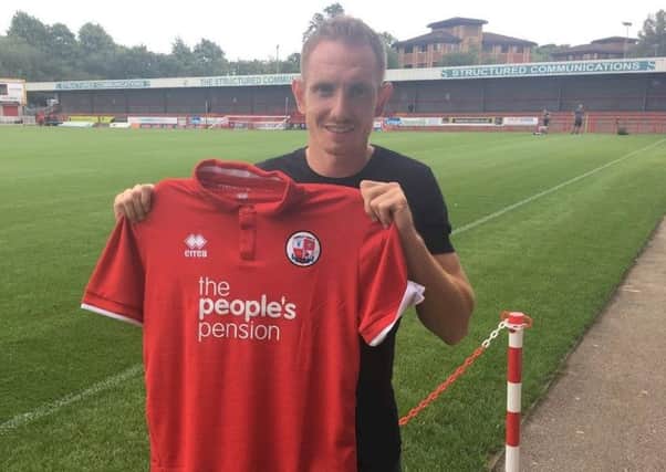 New Crawley Town signing Rob Milsom. Picture courtesy of Crawley Town SUS-180813-154218002