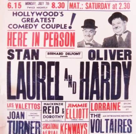 Laurel and Hardy appeared twice at the Brighton Hippodrome: in the week 7-12 July 1952 and the week 8-13 February 1954, when they performed a new comedy sketch called 'Birds of a Feather'. The poster from the 1952 leg of the tour.
