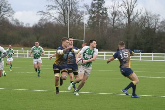 Joe Wilde in action for Horsham RUFC. Photo by Clive Turner