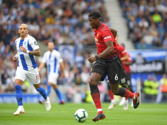 Paul Pogba in action during Manchester United's 3-2 Premier League defeat at Brighton earlier this season. Picture by PW Sporting Photography