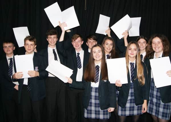Pupils with their mock results