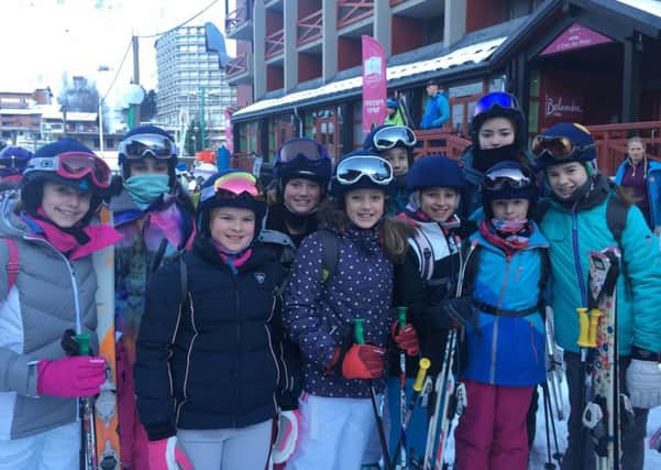 Members of the Burgess Hill Girls junior and senior ski teams