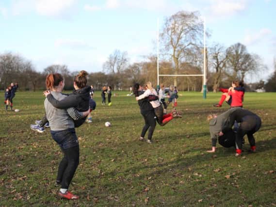 One of the rugby 'warrior camp' sessions