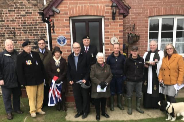 Jeremy Quin joined Turners Hill Parish Councillors, Royal British Legion and local people  in Rowfant on Saturday for the unveiling of a plaque commemorating one of the fallen of the Great War on his old home: a project initiated in the year of the 100th Anniversary and which still continues