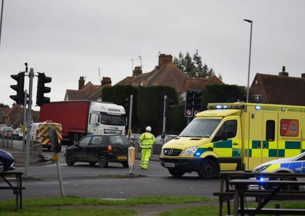 Emergency services on scene at the crossroads in Eastbourne Road, Polegate, photo by Dan Jessup