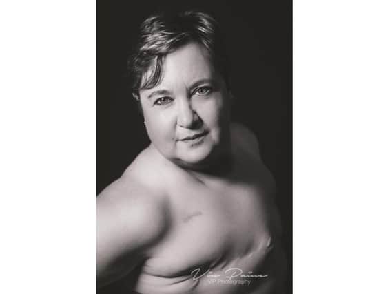 Kate Henwood, who is surviving cancer and has had a double mastectomy, has taken part in the charity fundraising photoshoot. Picture: VP Photography