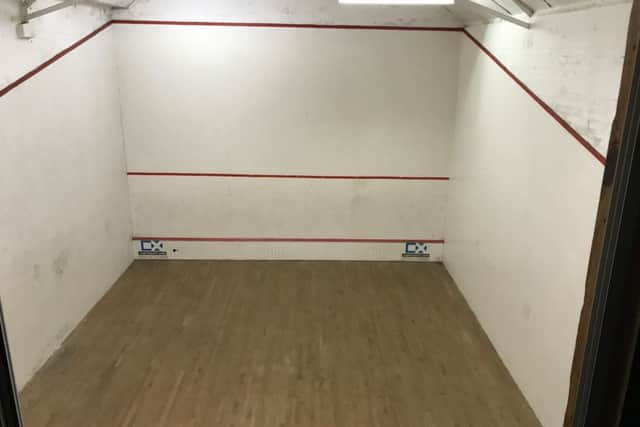 How the venue used to look before the squash courts were converted into a boxing gym