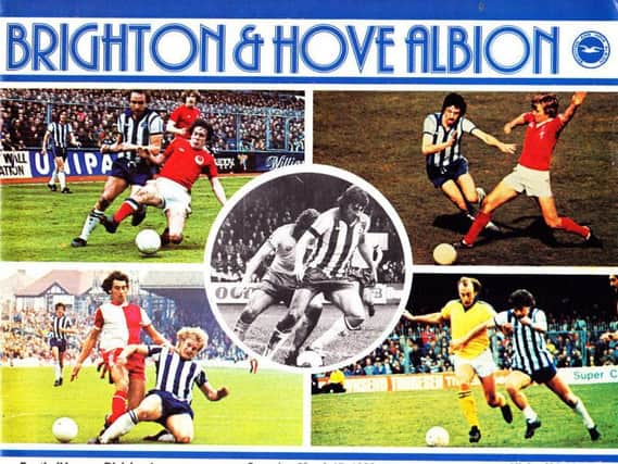The front cover of the programme when Albion played  United in 1980
