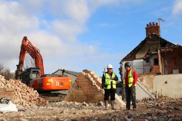 Demolition underway in Albion Street, Southwick