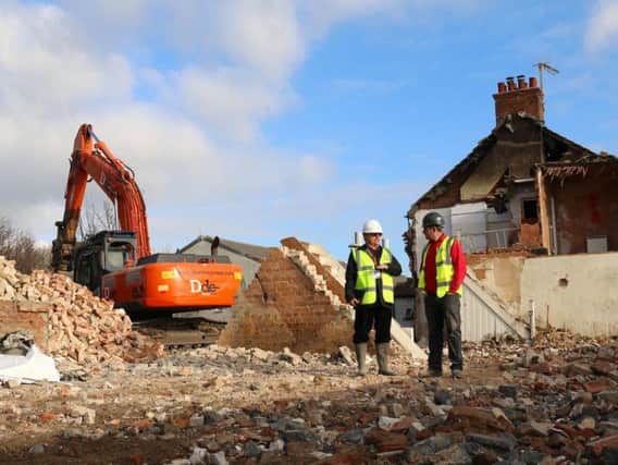 Demolition underway in Albion Street, Southwick