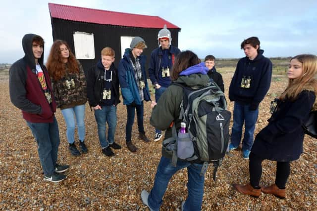 Students from Uplands Community College at Rye Harbour Nature Reserve. SUS-190116-091952001