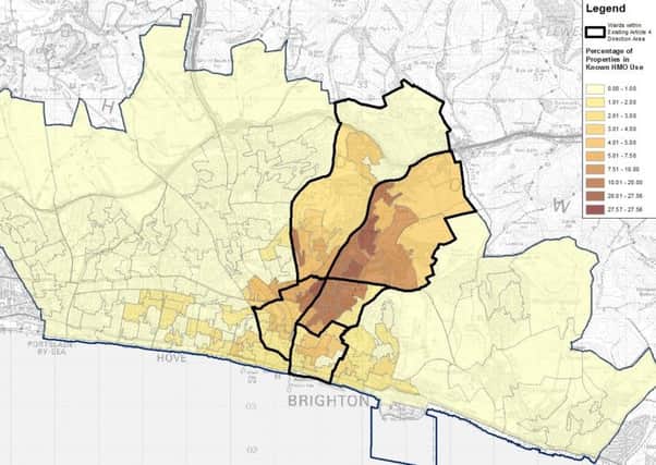 Density Of Known Hmos in Brighton and Hove