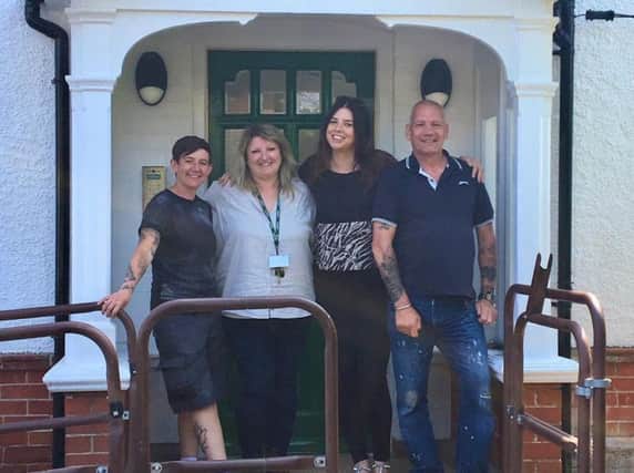 Karen Shelley, Bognor Hostel and hub manager, with members of the Stonepillow team when the hostel opened last year.